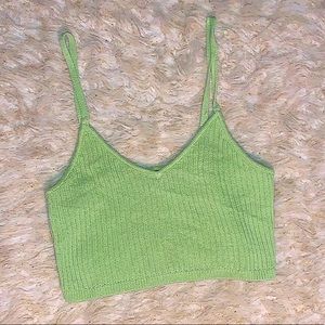 SAGE GREEN HALF-CUT TOP